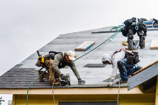 Professional Gutter Installation technician working in Wattsburg, PA